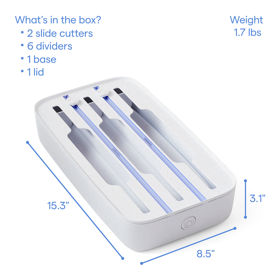 50882 StoraRoll Food Wrap Dispenser 3-Slot Speckle Silo Dimensions.png